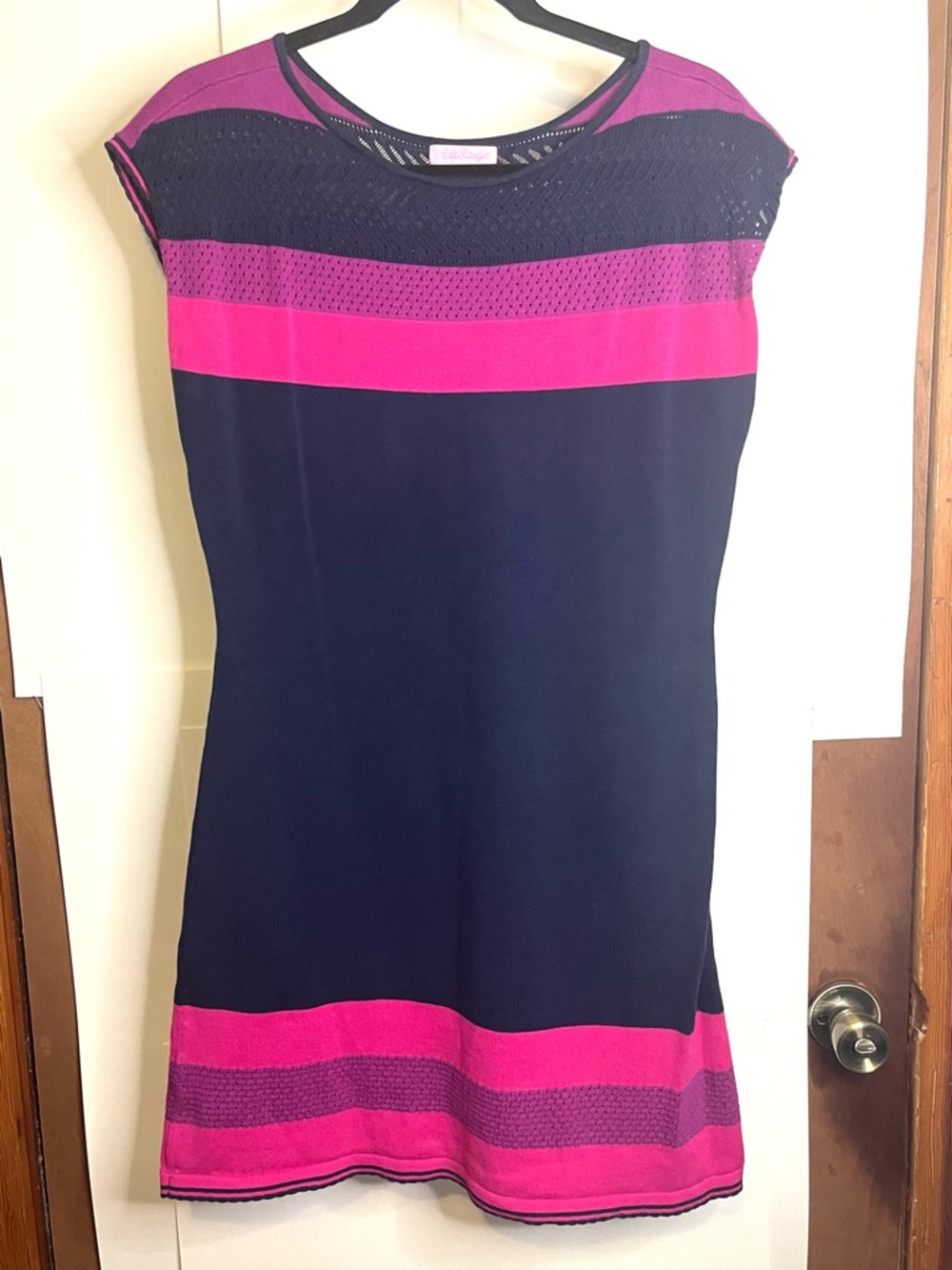Lilly Pulitzer Women’s Size M Navy Cotton Knit Lightweight Kinley Sweater Dress